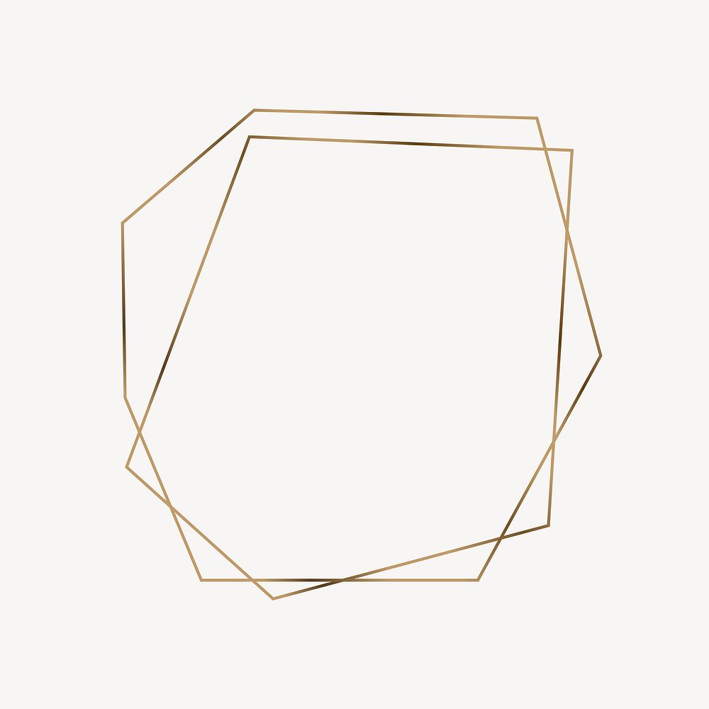 Aesthetic gold frame, line art design vector