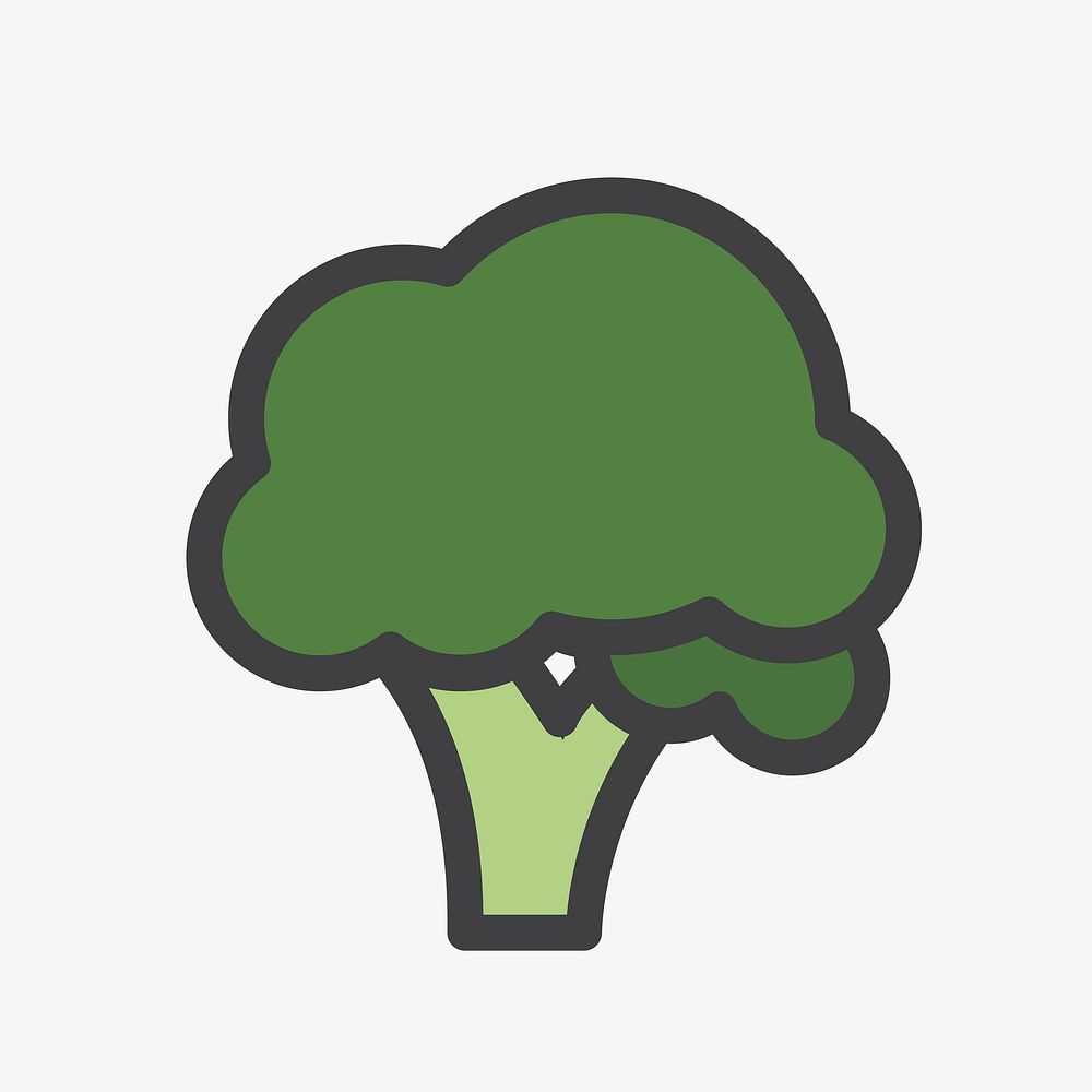 Broccoli icon illustration, food icon collage element vector