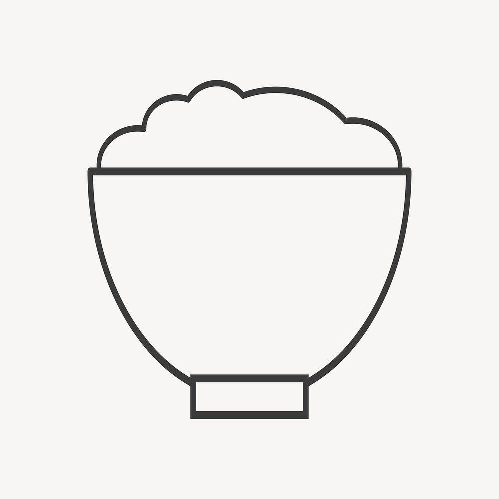 Rice bowl line icon illustration vector