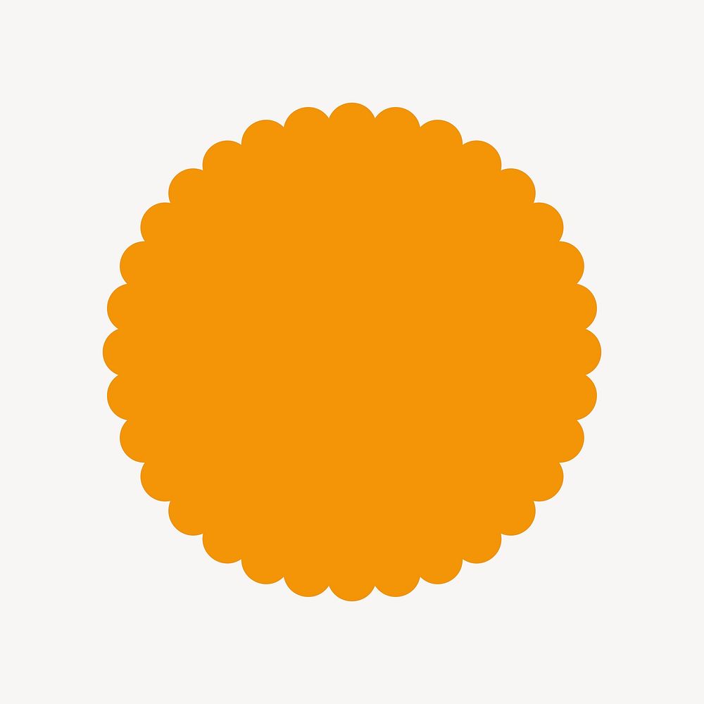 Orange starburst badge, shape collage element vector