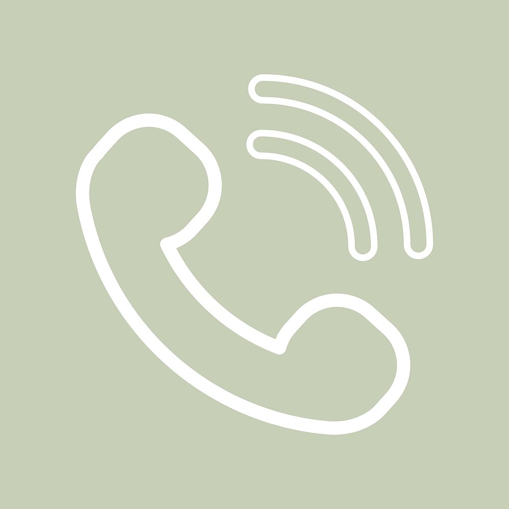 Phone call line icon, collage element vector