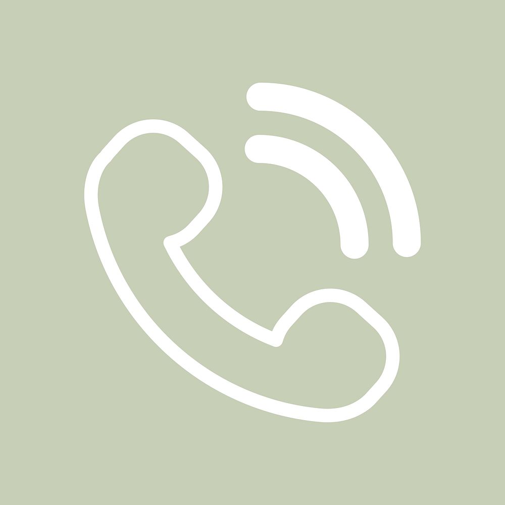 Calling line icon illustration, collage element vector