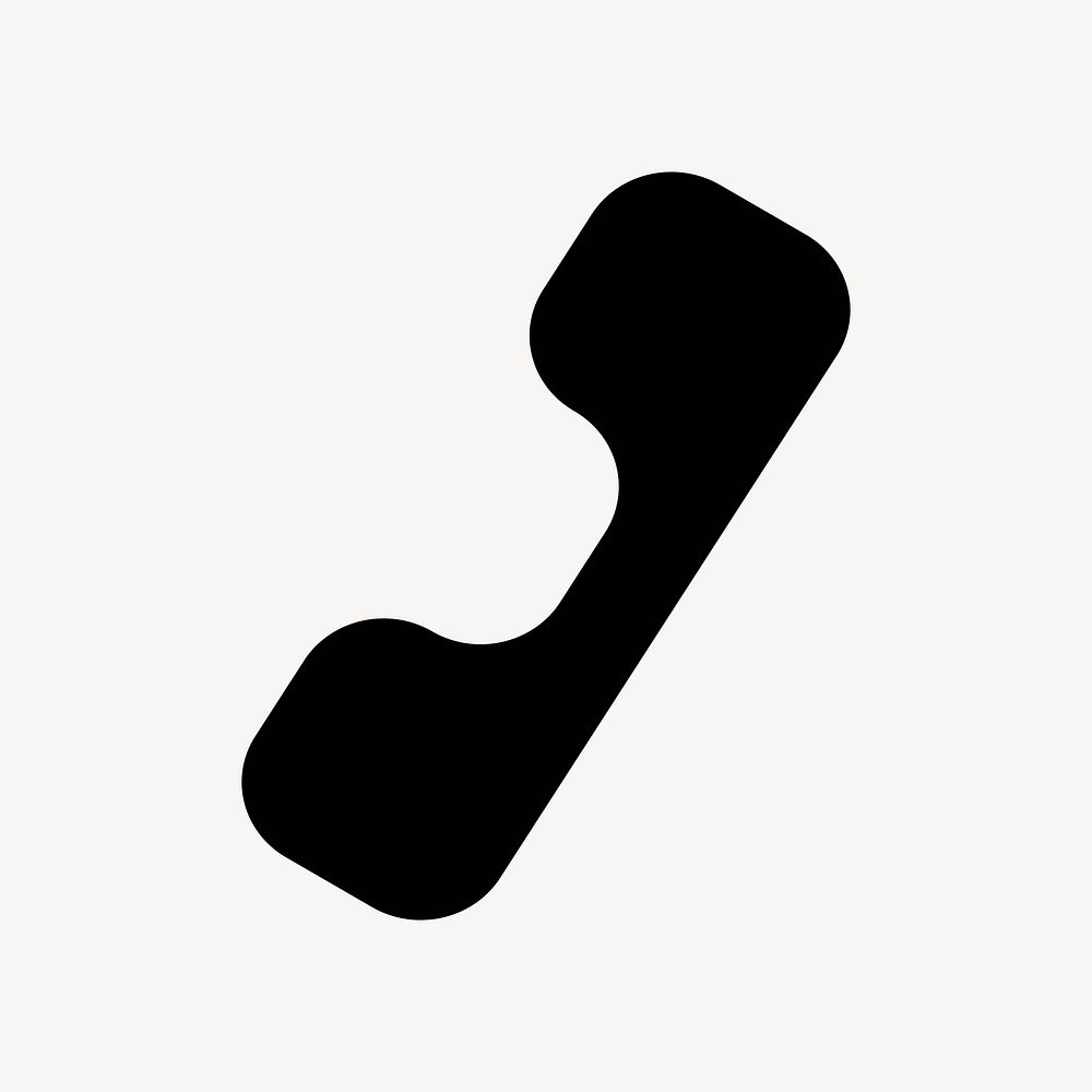 Phone icon, black design element vector