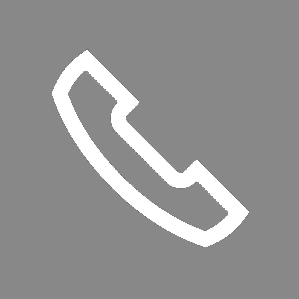 Telephone icon, white collage element vector