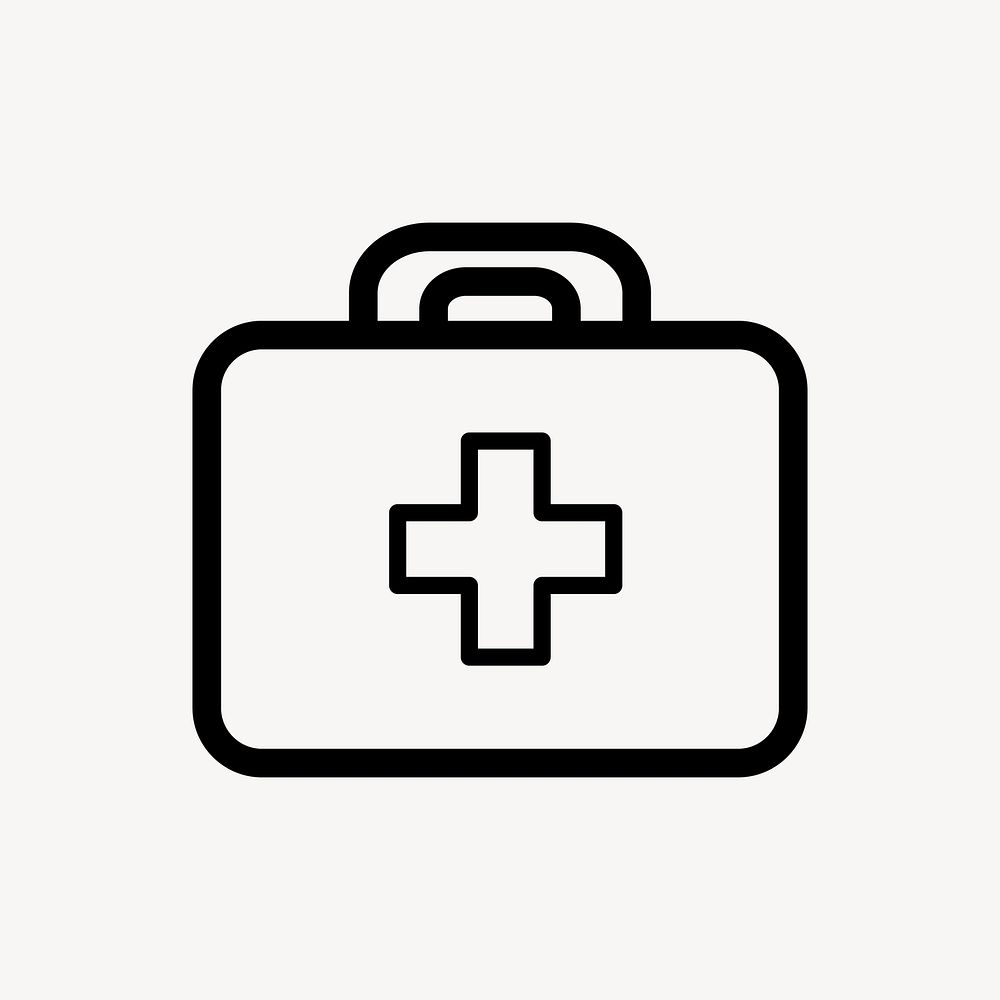 First aid icon collage element, black & white design vector