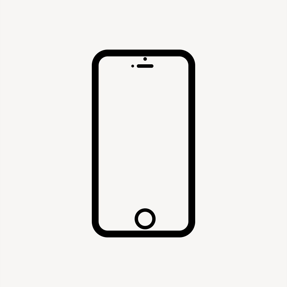 Smartphone icon collage element, black & white design vector