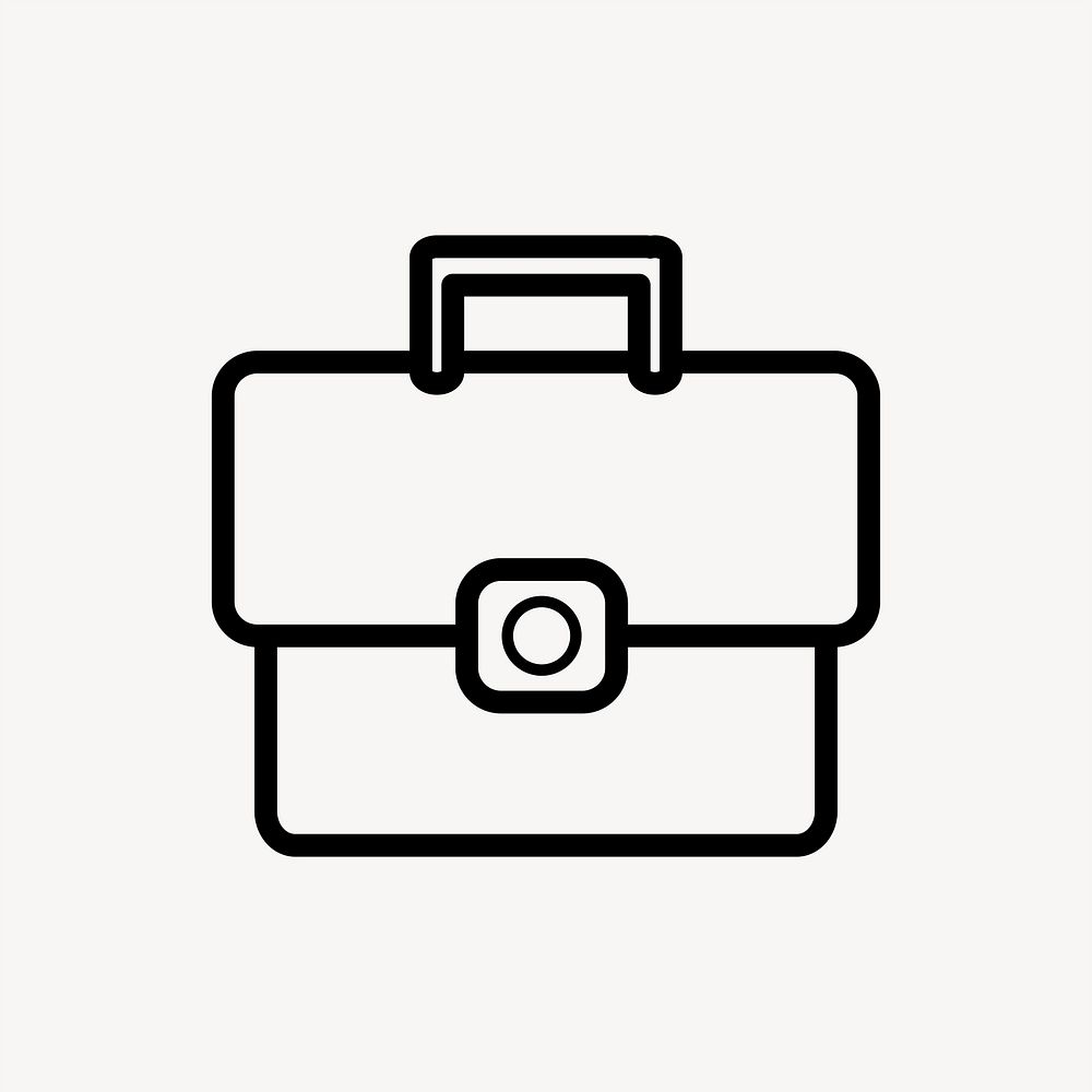 Briefcase icon collage element, black & white design vector
