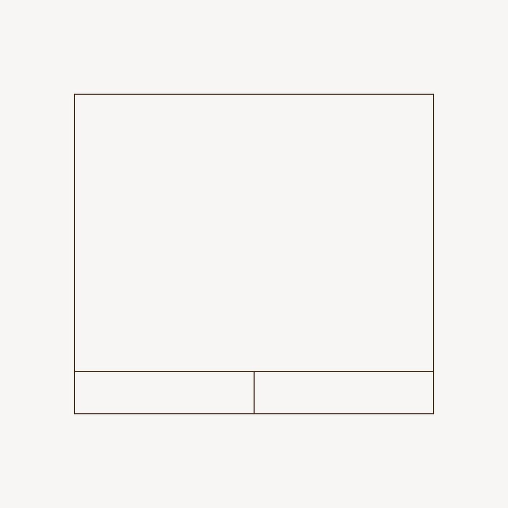 Reminder box frame, blank design collage element
