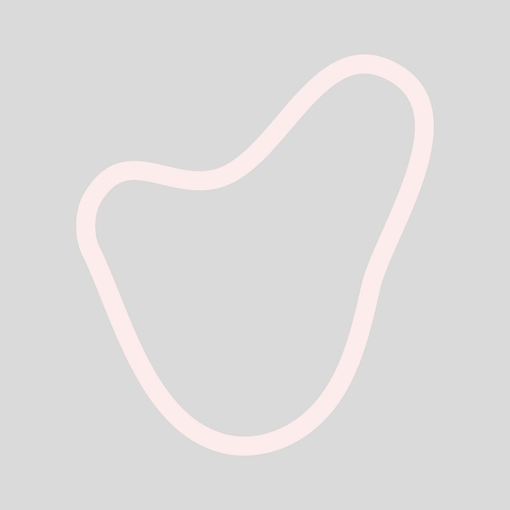 Pink abstract shape, aesthetic line art element vector