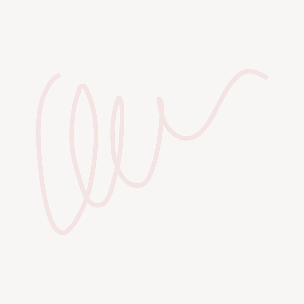 Pink scribble line, aesthetic element vector