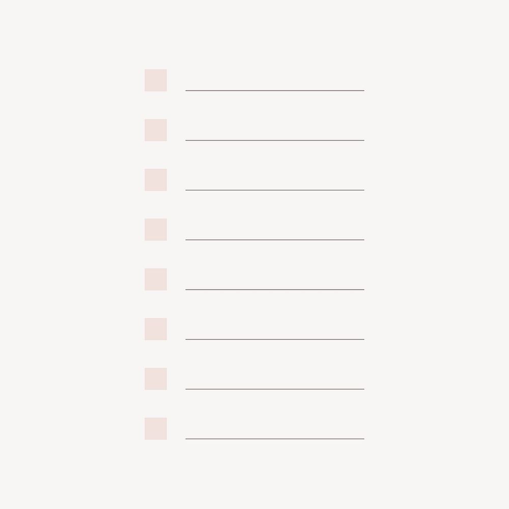 Bullet journal lines collage element, minimal design vector
