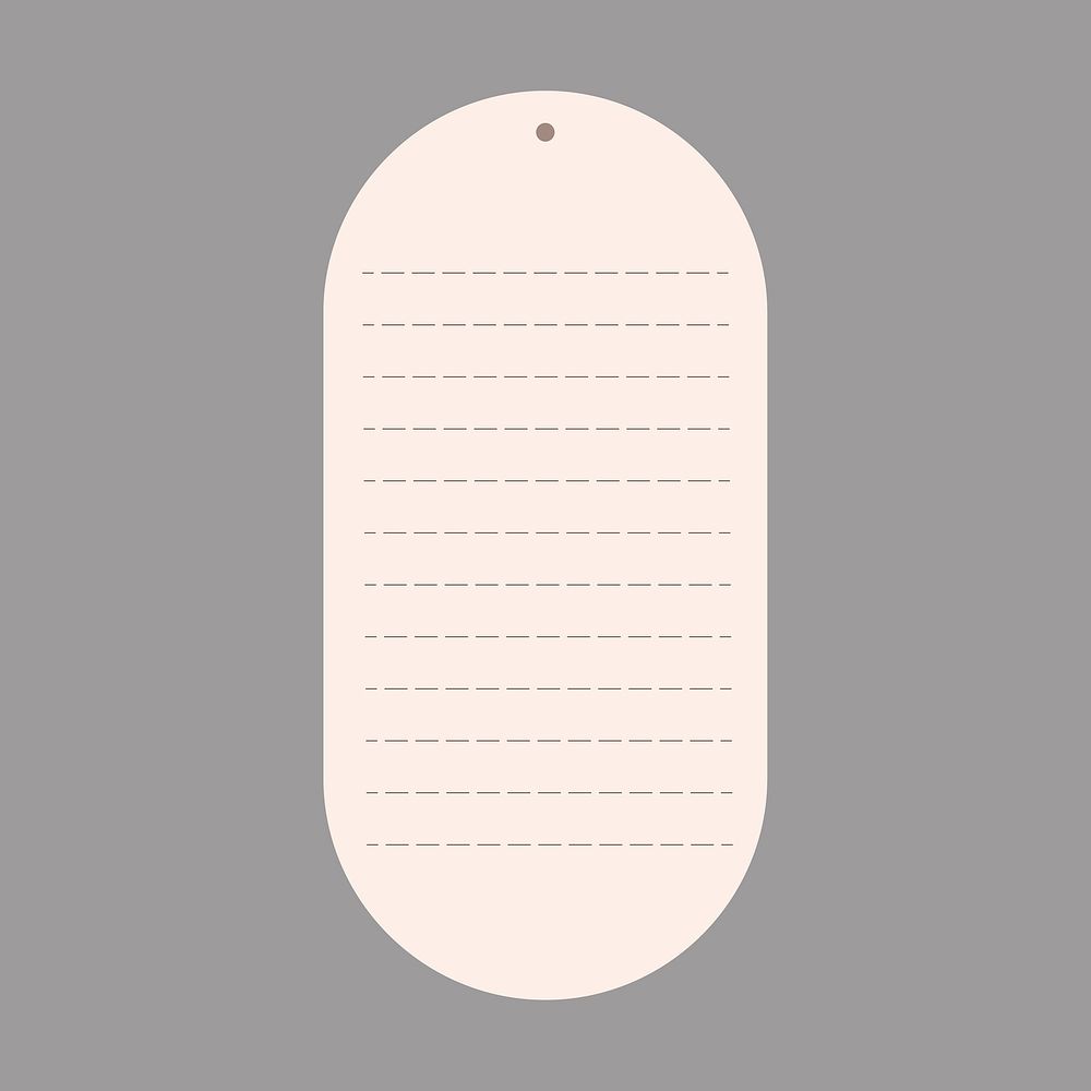 Note paper collage element, beige minimal design vector