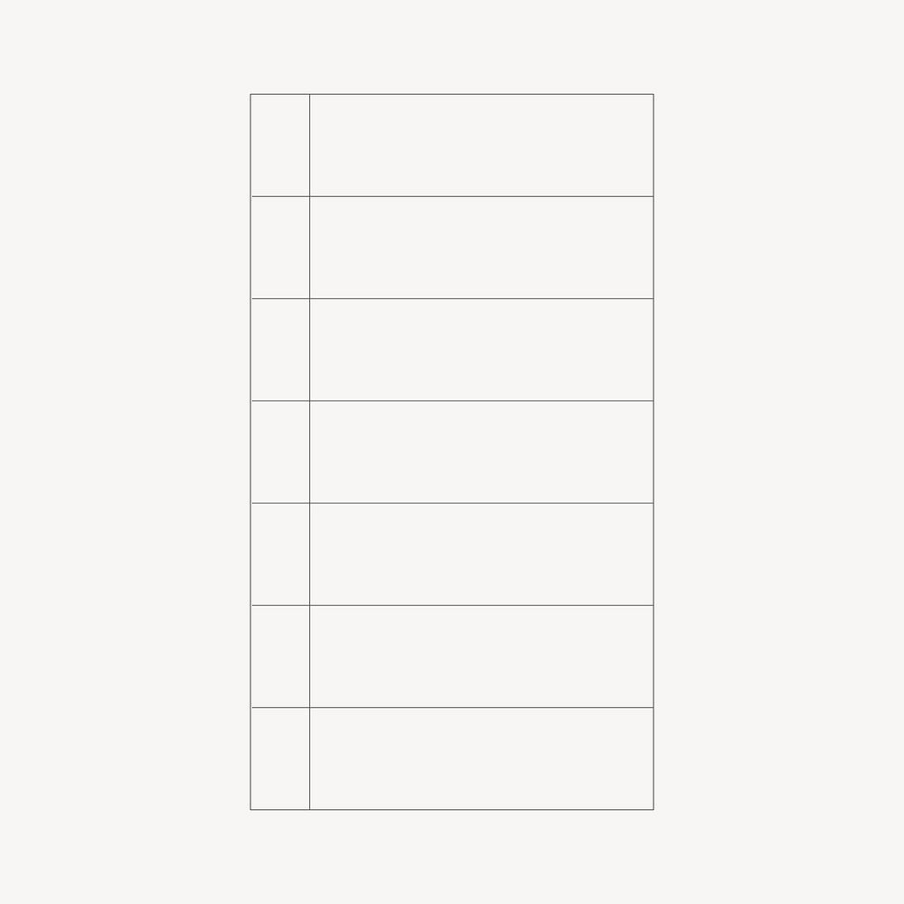 Planner lines collage element, minimal design vector