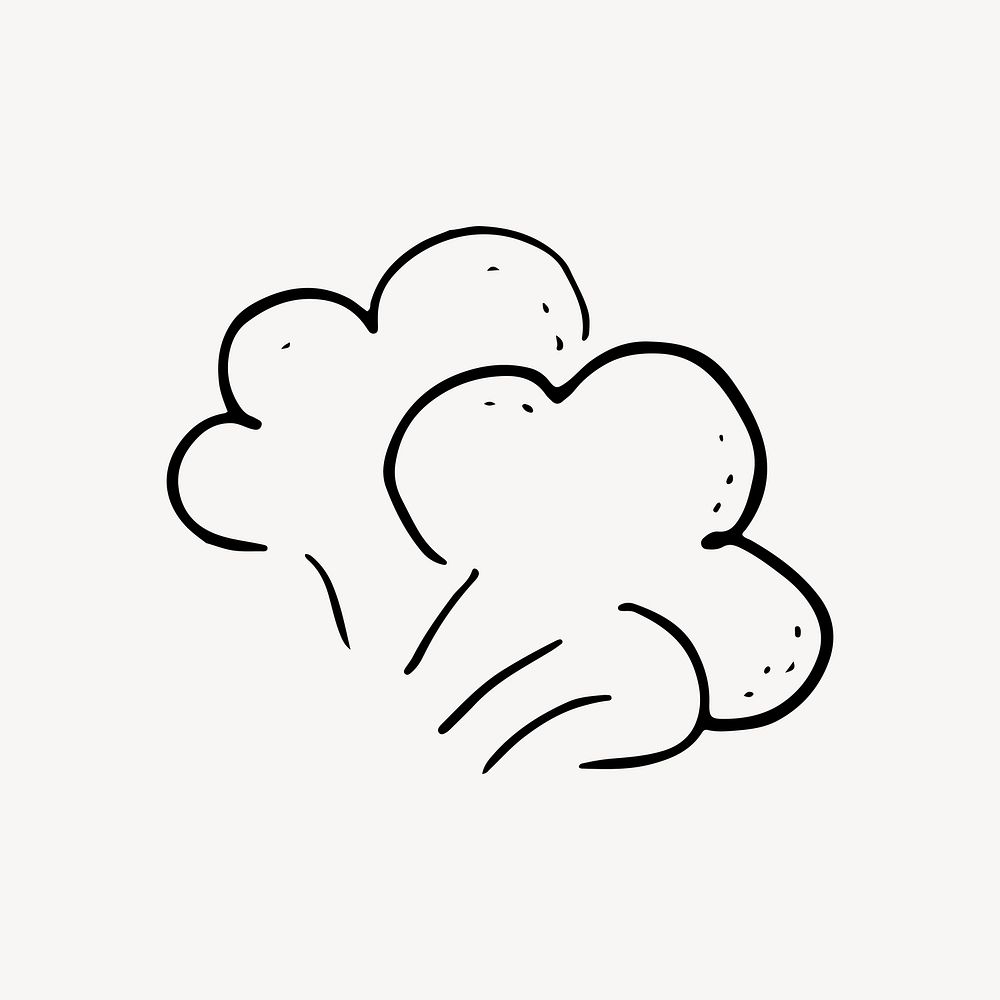 Air puff doodle, comic effect, design element vector