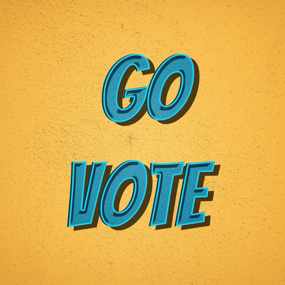 Go vote word retro font style illustration 