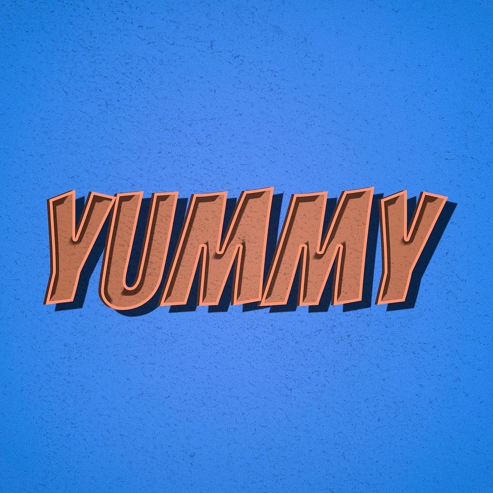 Yummy word retro style typography
