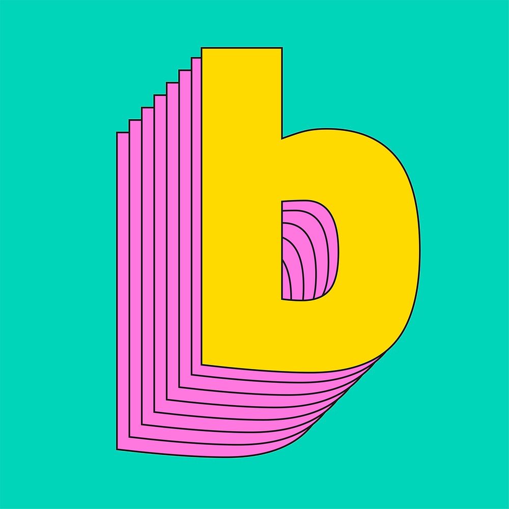 Letter b layered lowercase vector font