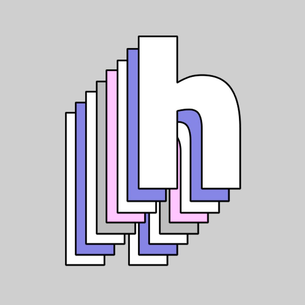 Letter h 3d psd pastel stylized typography