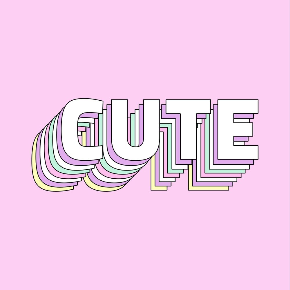 Cute word layered message typography 