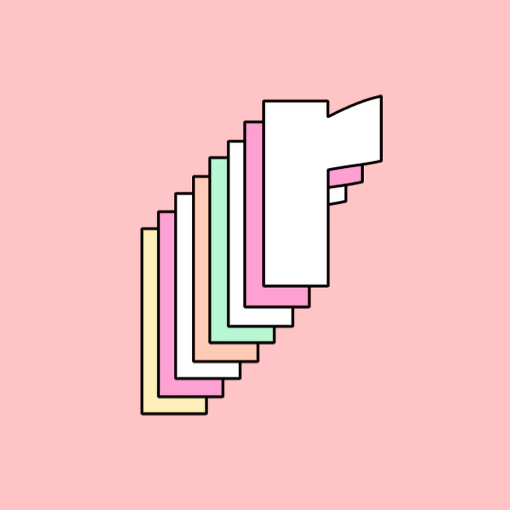 3d letter r psd layered pastel typography