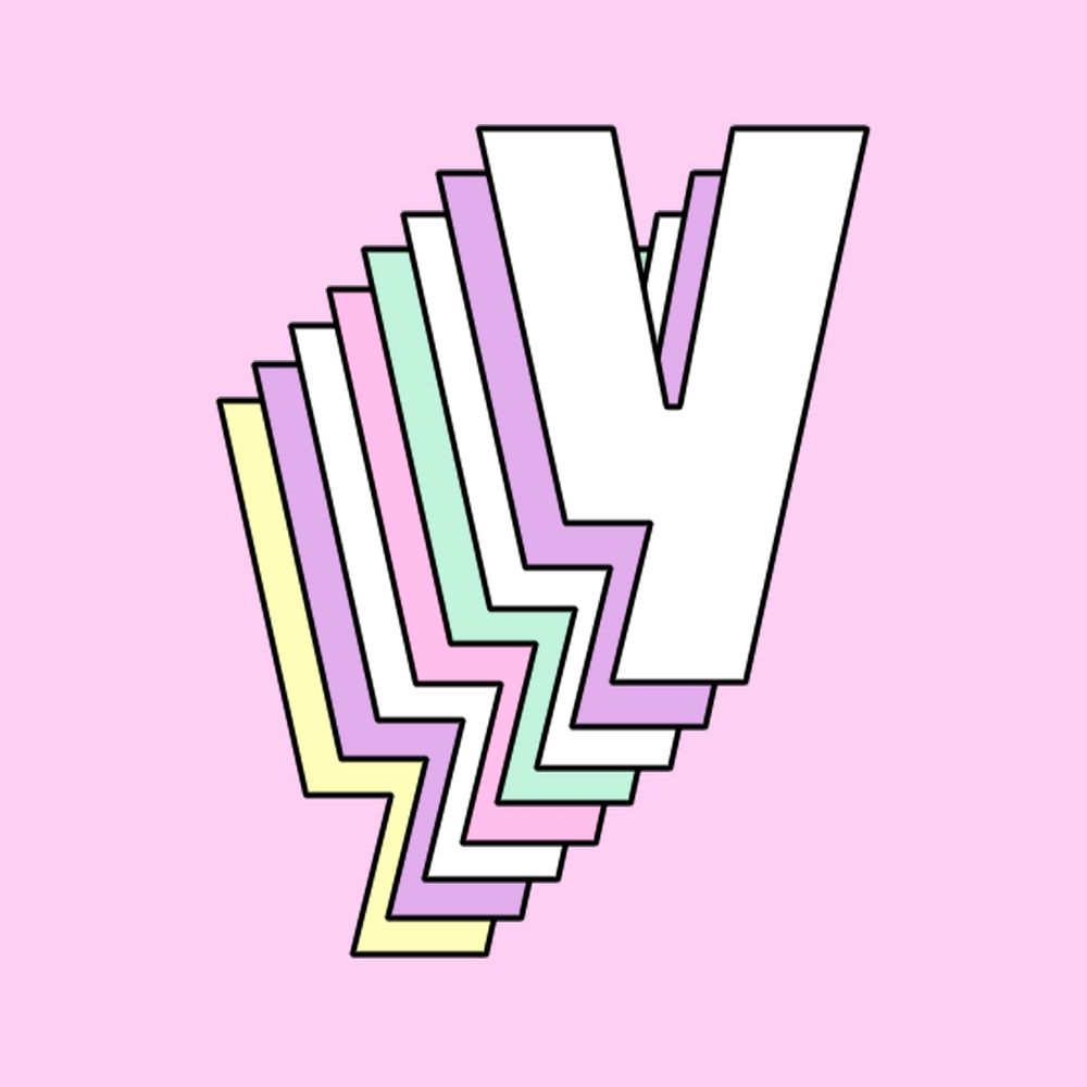 3d letter y psd pastel stylized typography