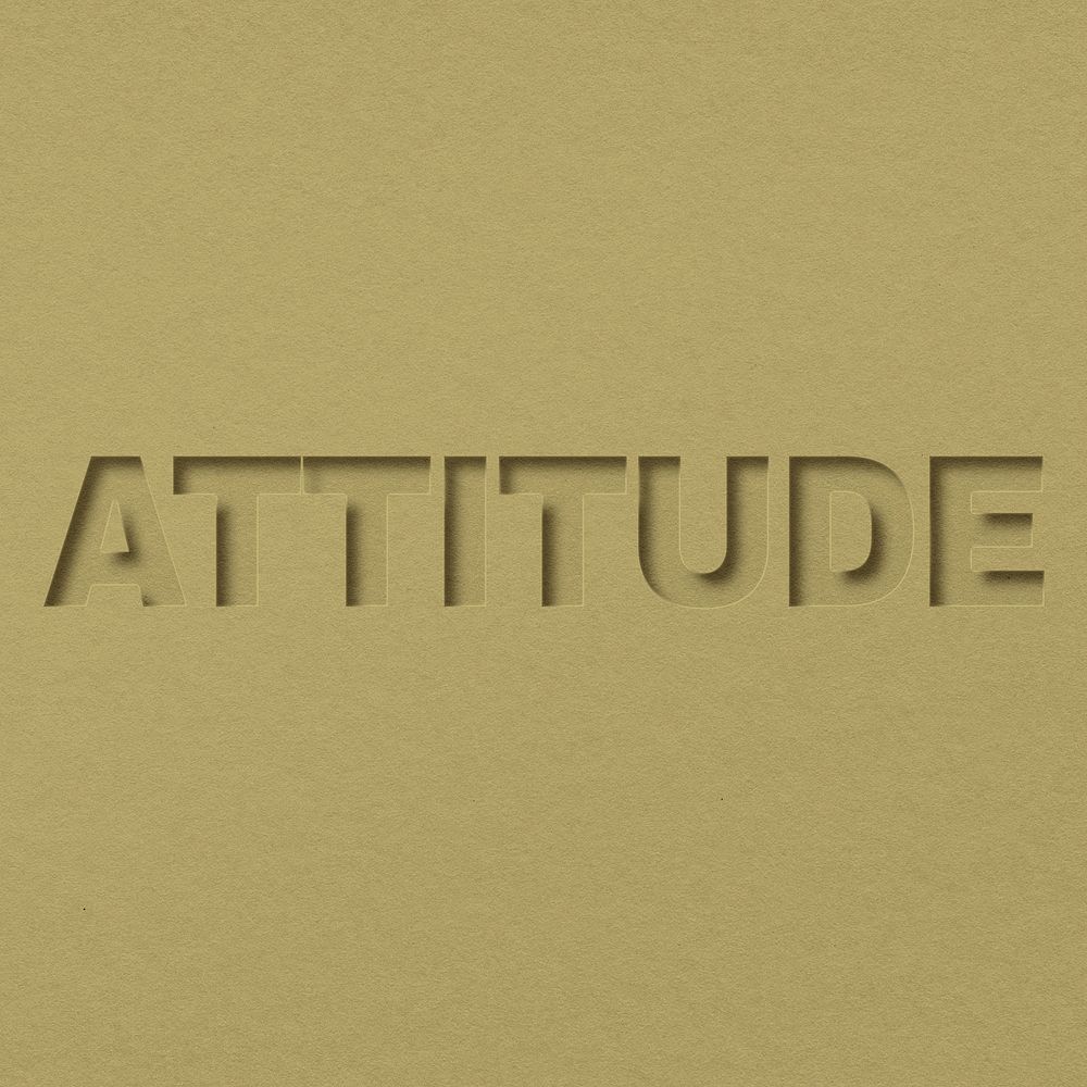 Attitude word paper cut lettering