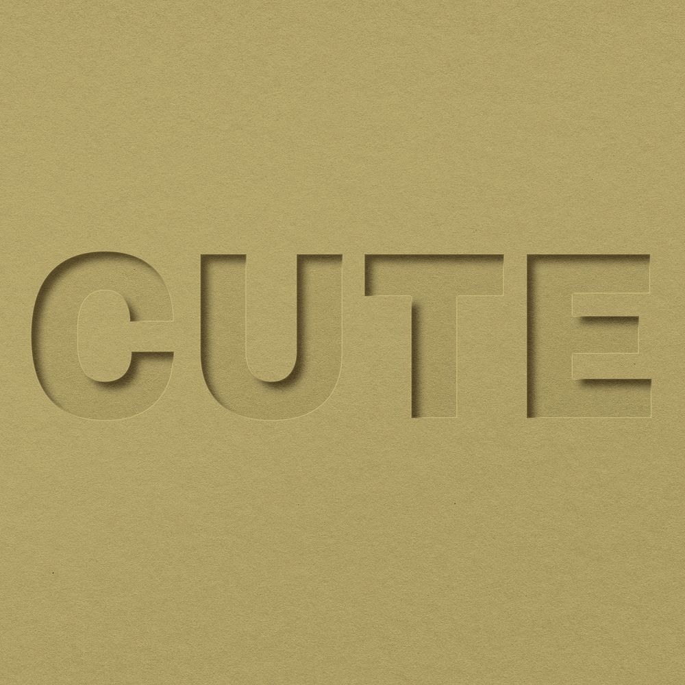 Cute word bold font typography paper texture