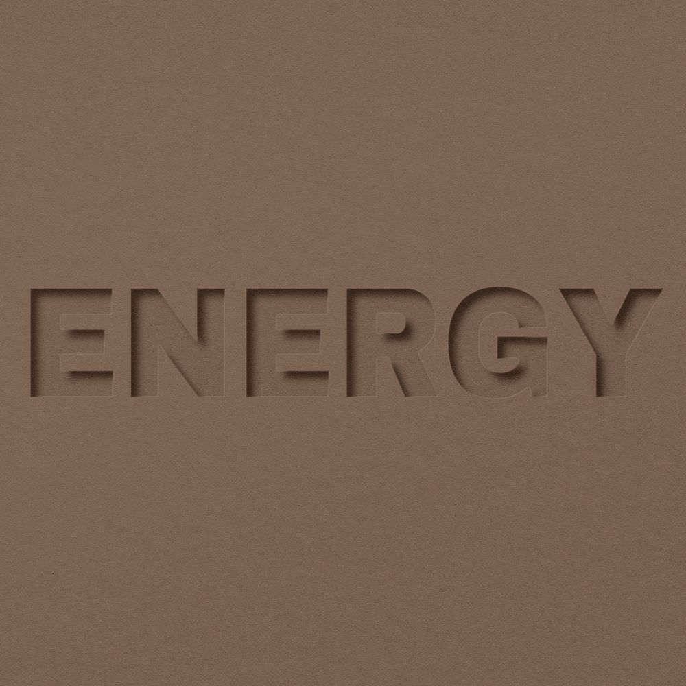 Energy word bold font typography paper texture