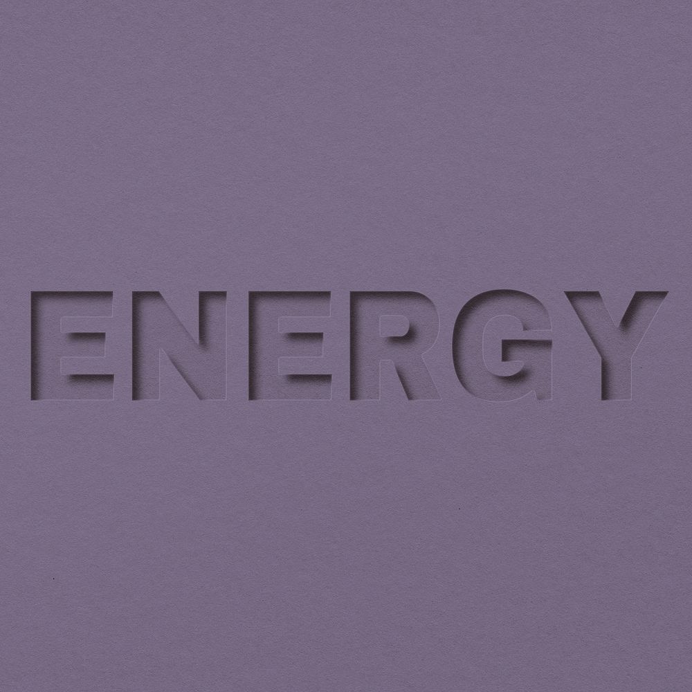 Energy word bold paper cut font typography