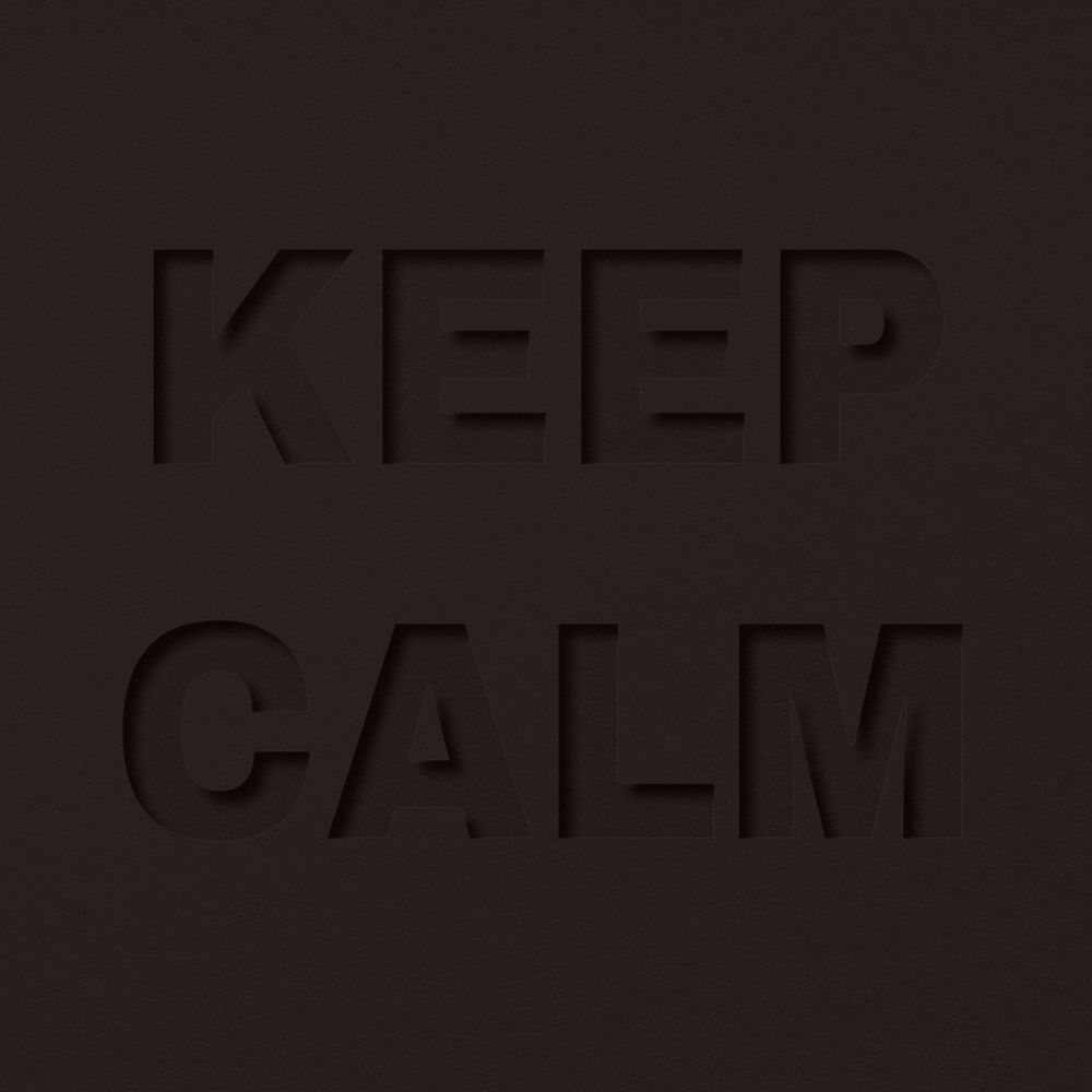 Keep calm text cut-out font typography