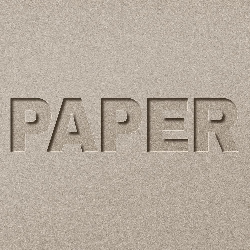 Beige plain paper texture word art