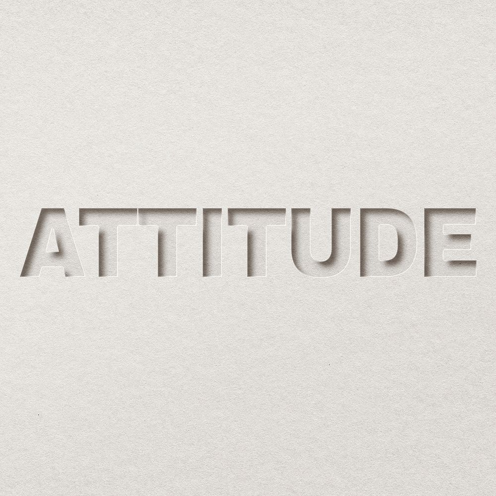 Attitude paper cut lettering word art