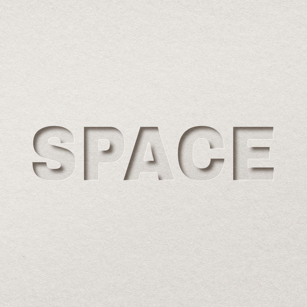 Paper cut 3d lettering space font typography