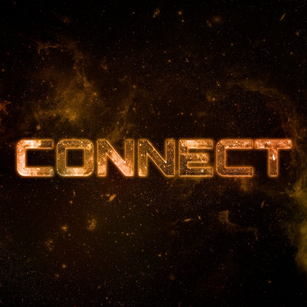 CONNECT text typography brown word on black