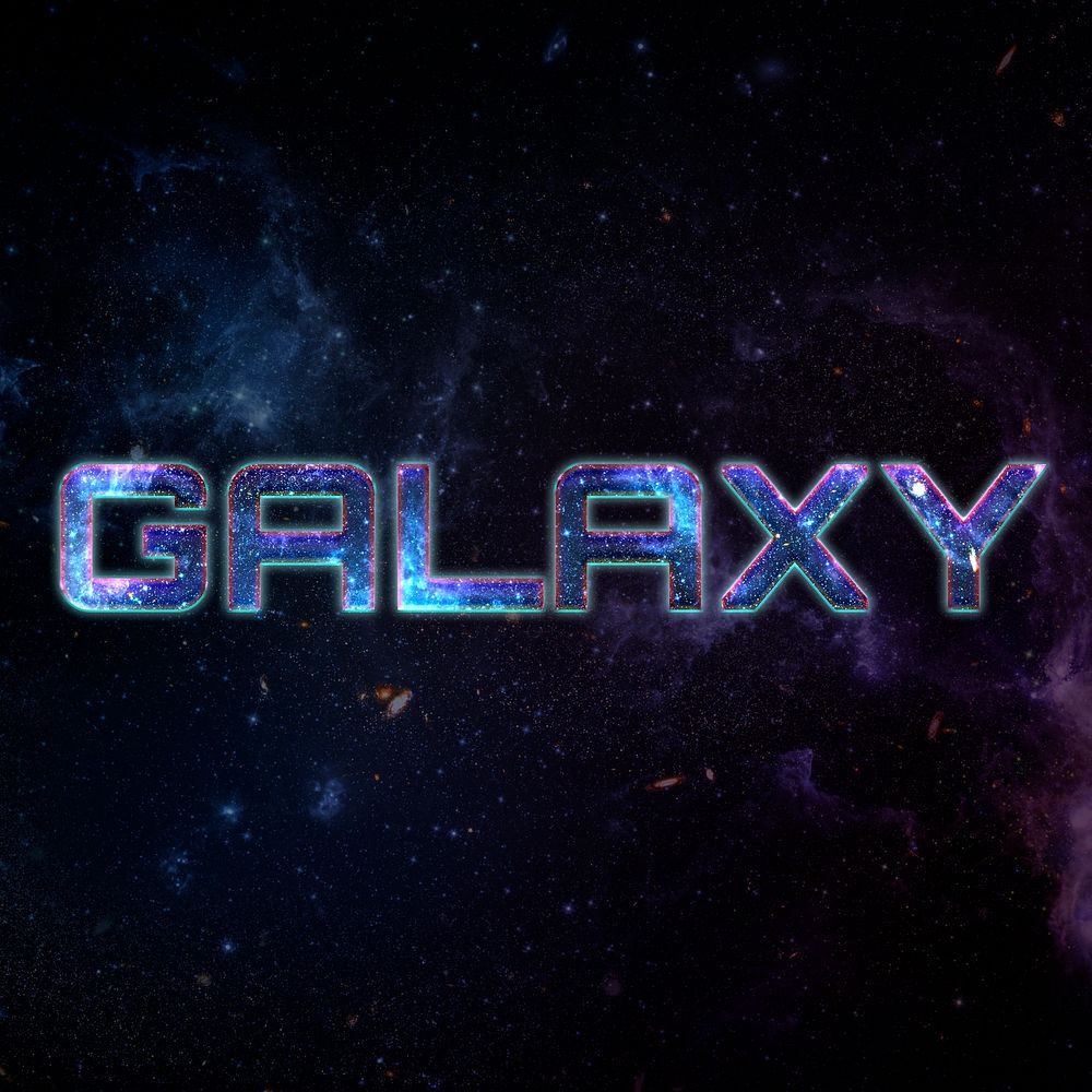 GALAXY text typography word on galaxy background