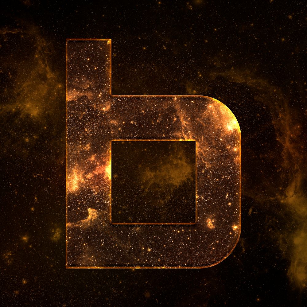 Psd letter b stellar effect typography brown font