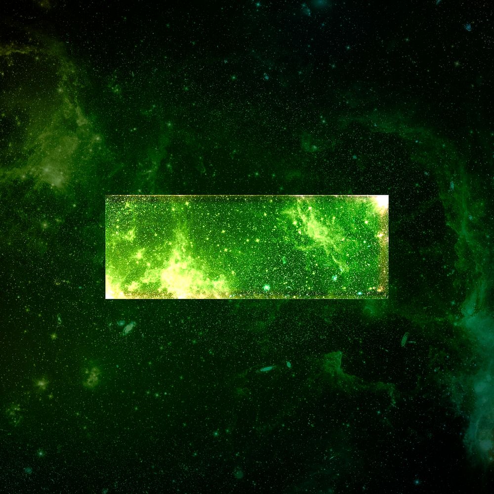 Minus sign psd galaxy effect green symbol