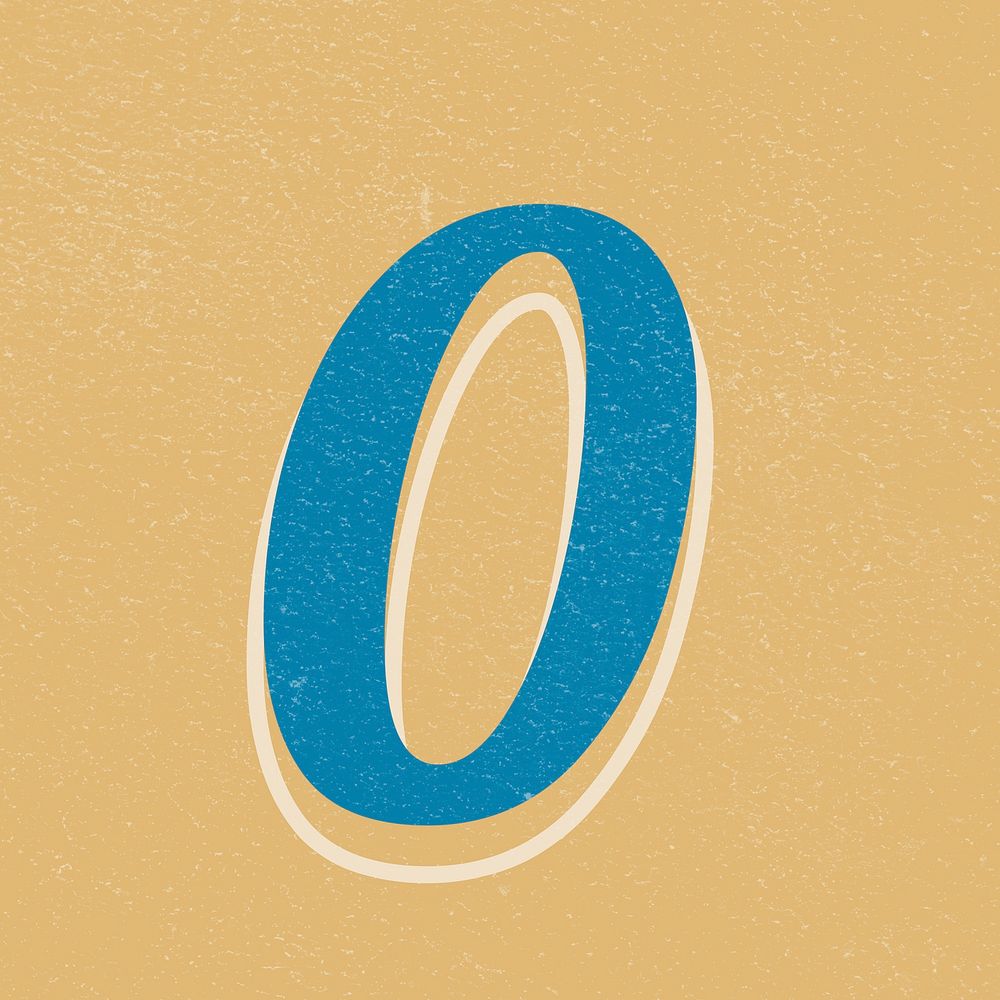 Number 0 psd retro bold typography
