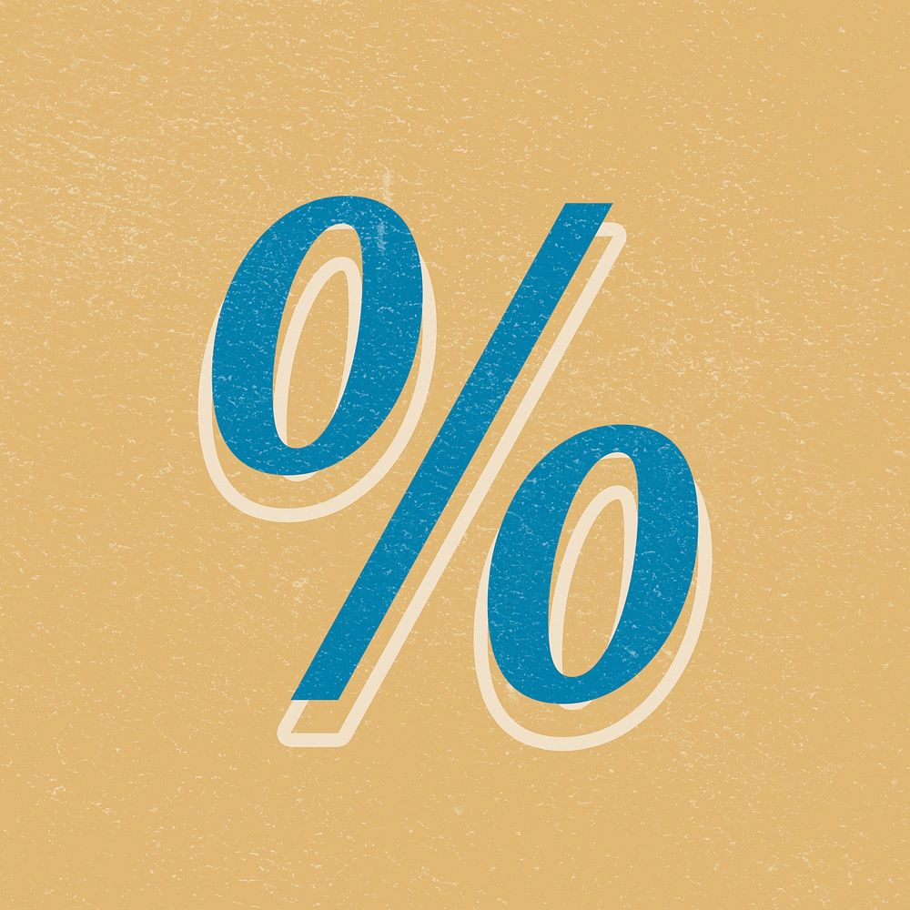 % Percent sign psd retro bold typography
