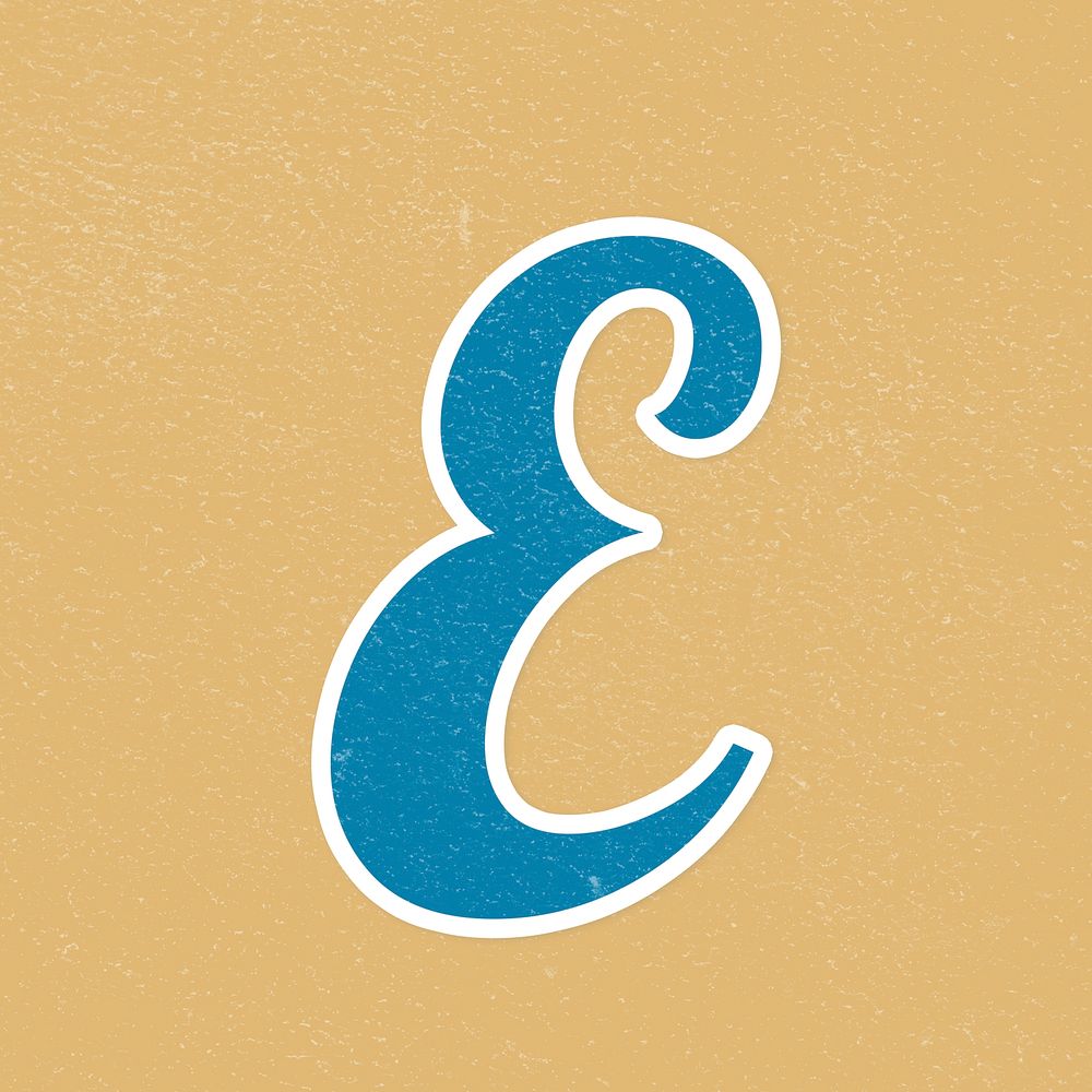 Psd retro letter E bold typography