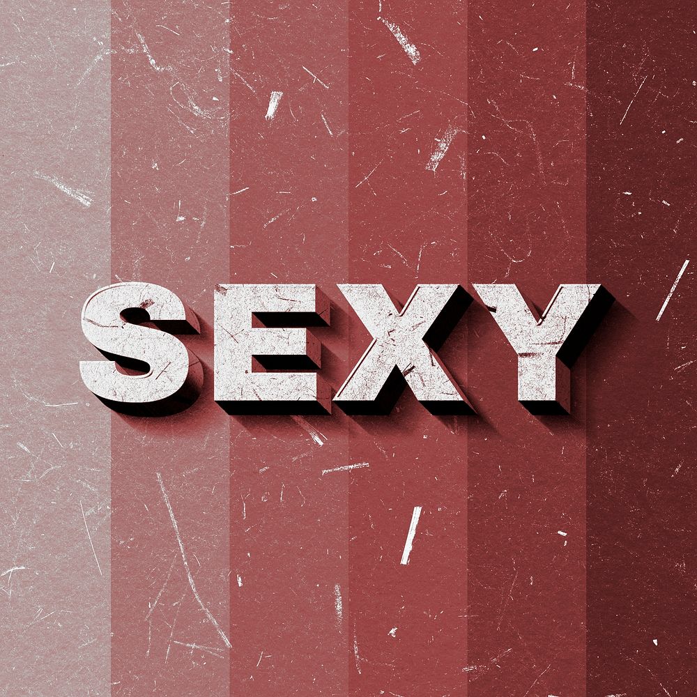 Sexy red gradient 3D paper texture font word