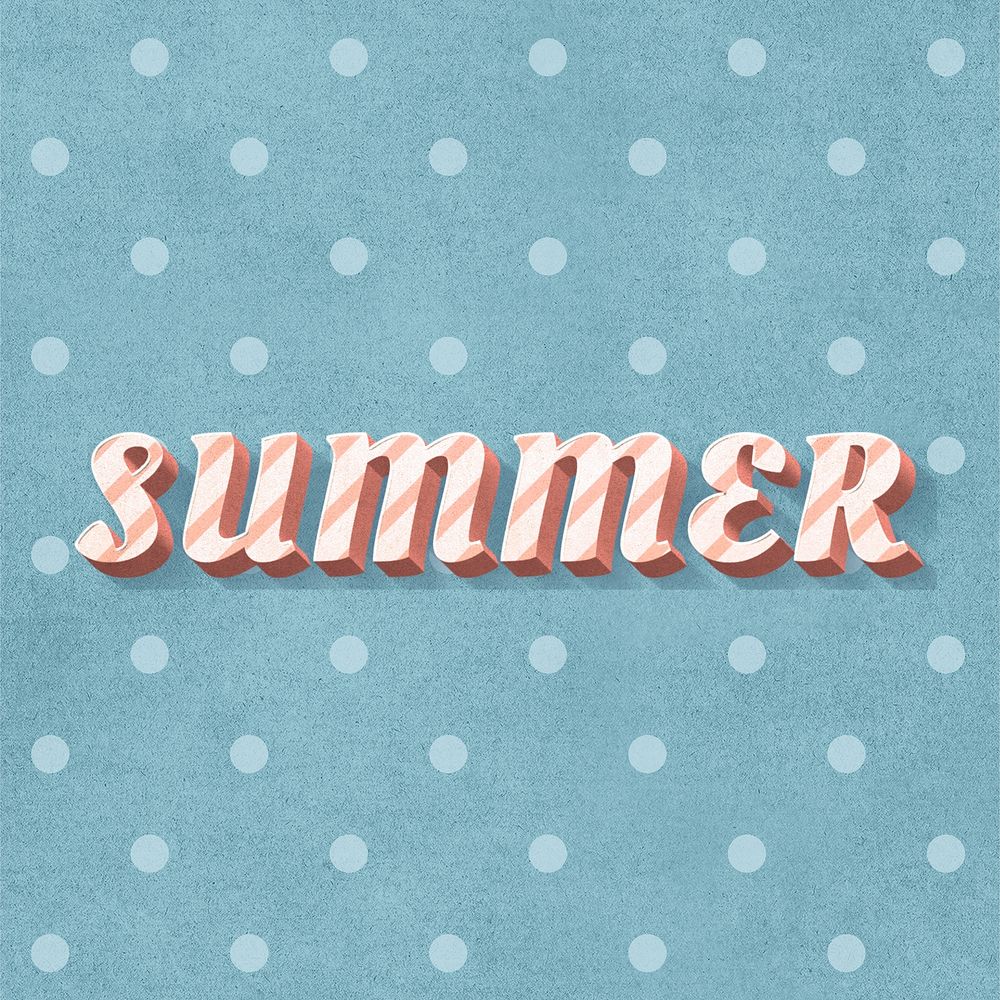 Summer word candy cane typography