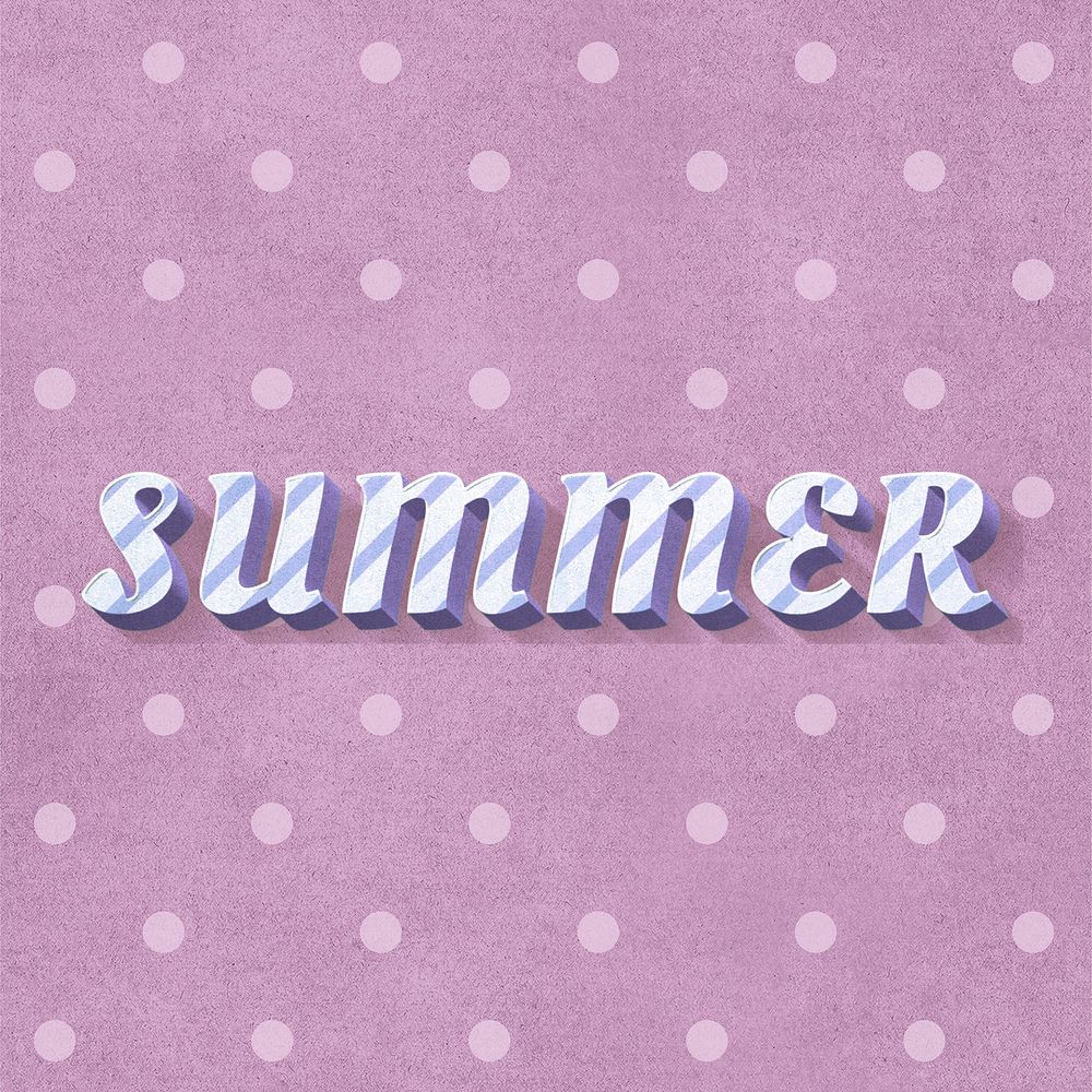 Summer 3d vintage word clipart