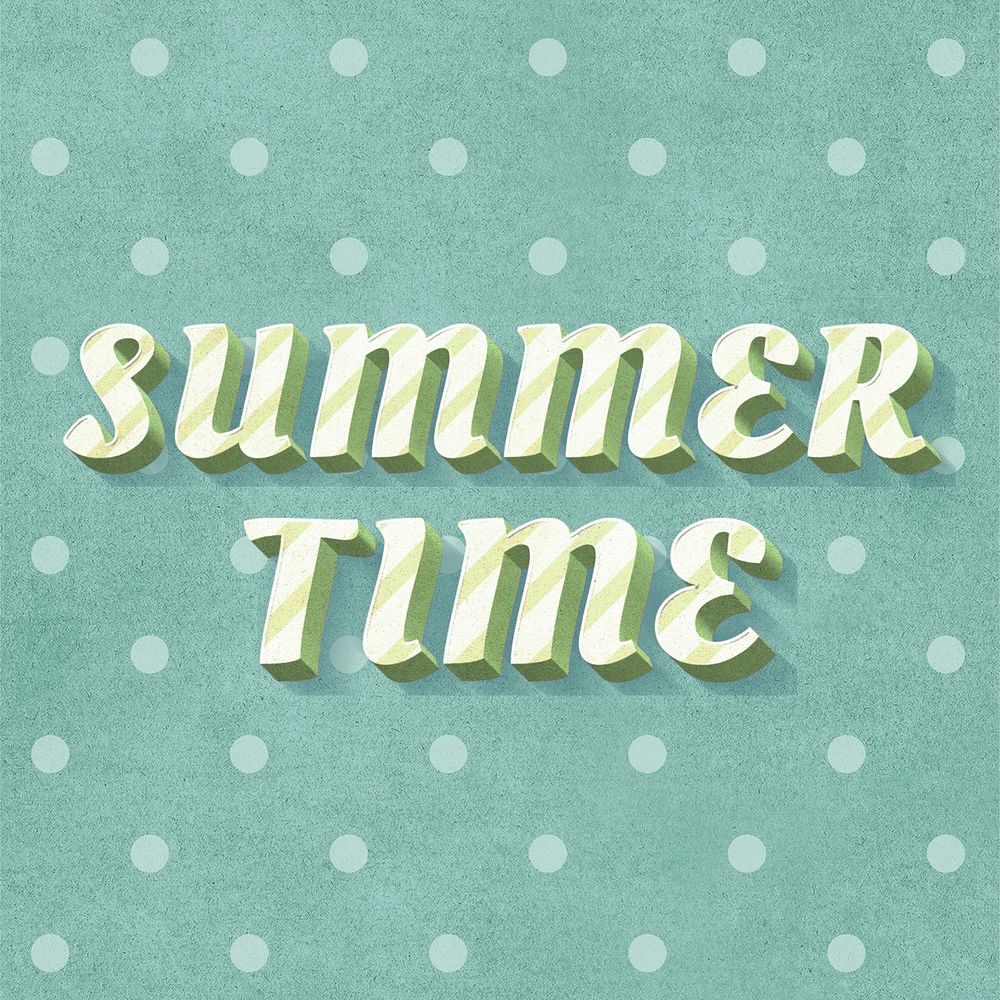 Summer time word striped font typography