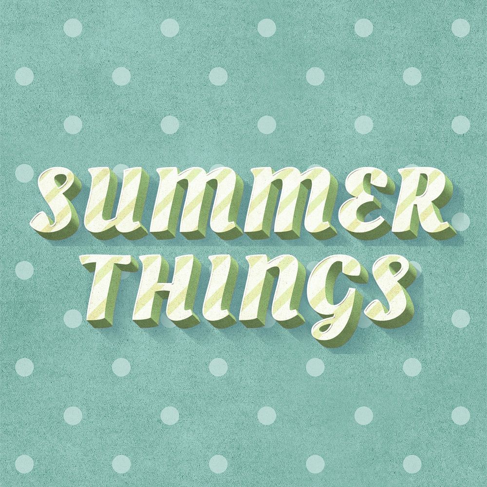 Summer things word striped font typography