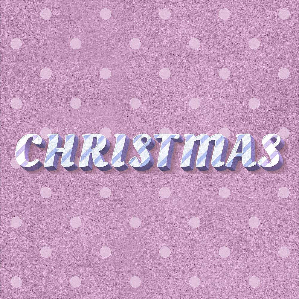 Christmas word striped font typography