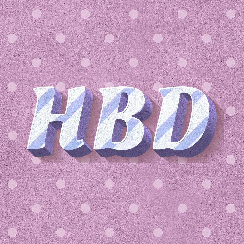 HBD word striped font typography