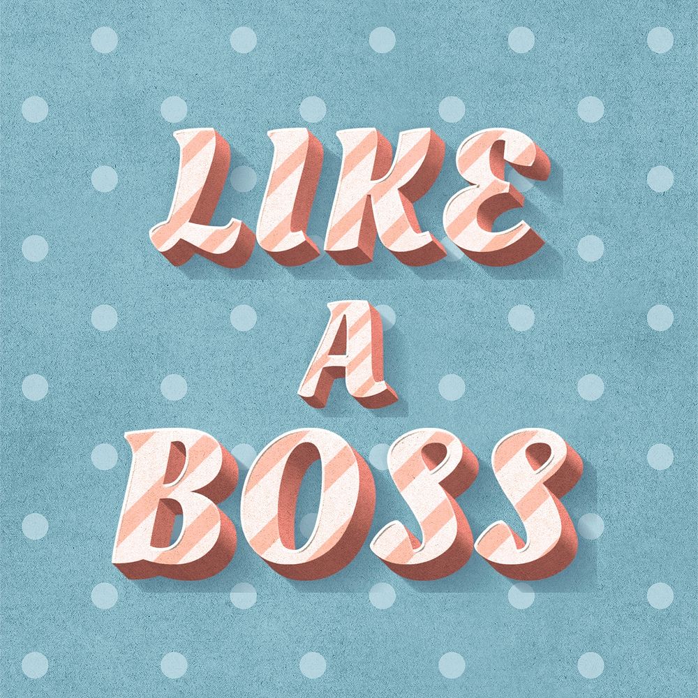Like a boss word candy cane typography