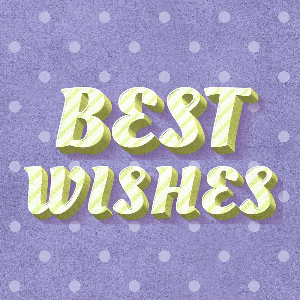 Best wishes word striped font typography