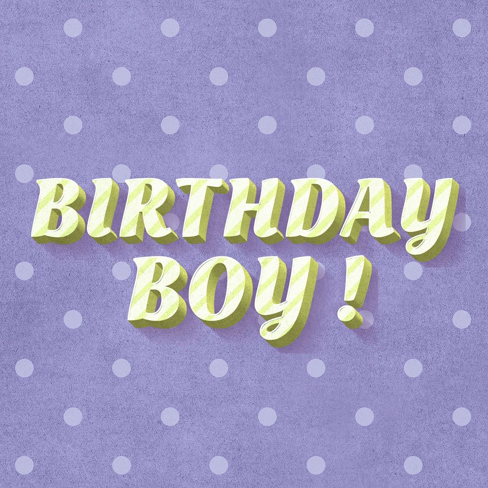 Birthday boy! text pastel stripe pattern
